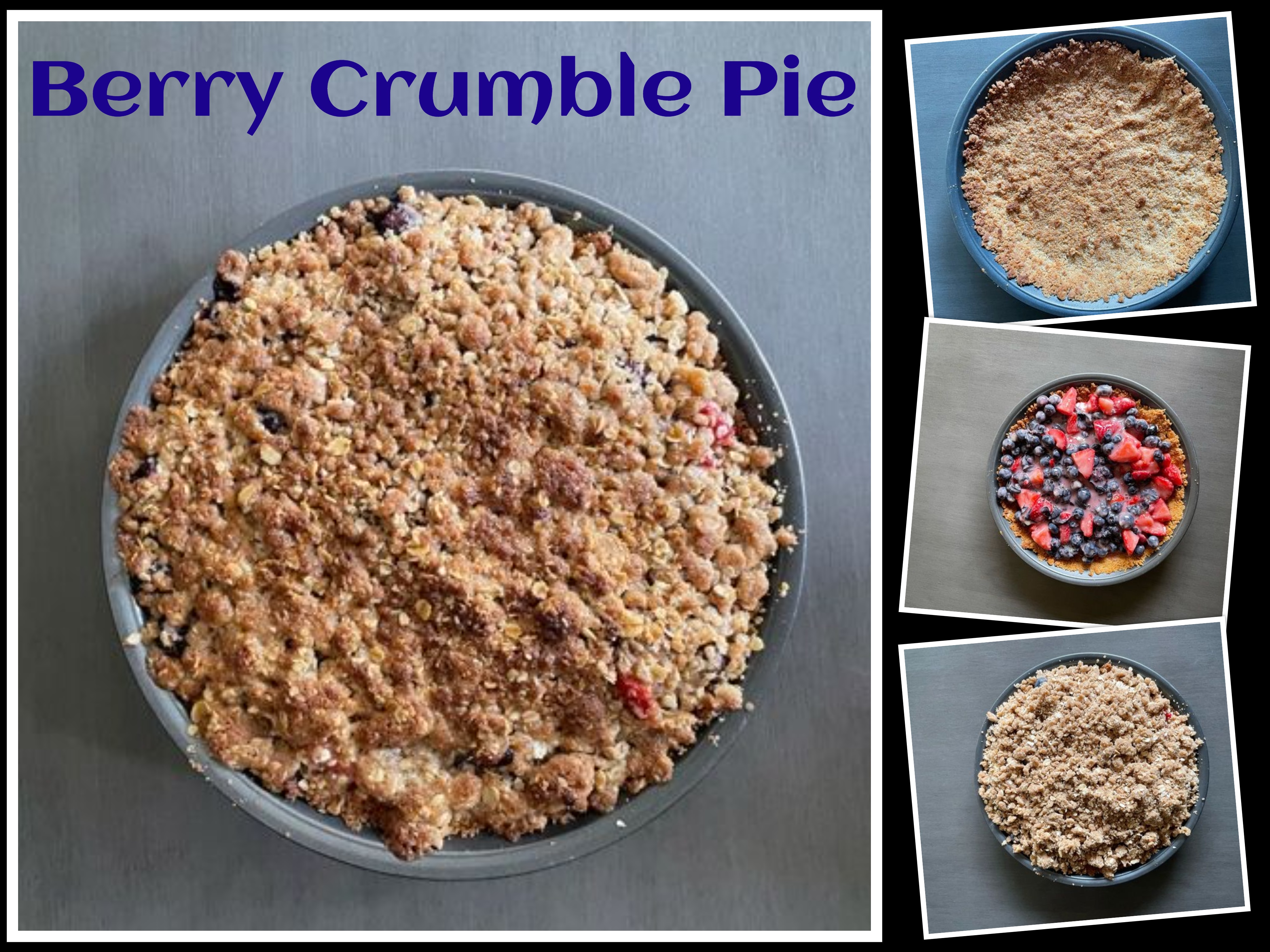 Berry crumble pie