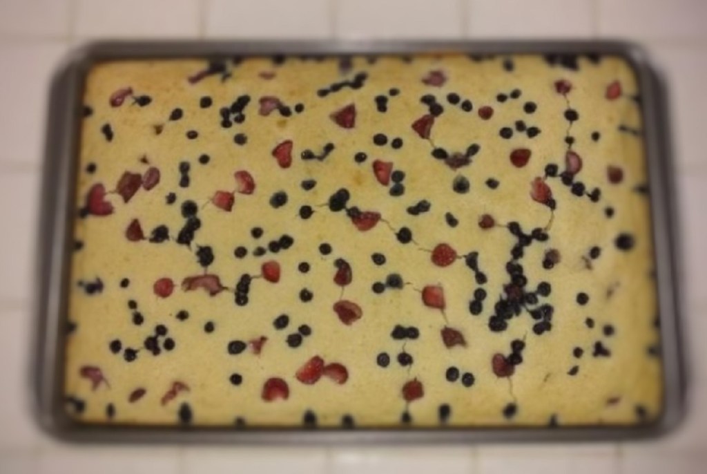 Blueberry Strawberry Sheet Pan&nbsp;Pancakes