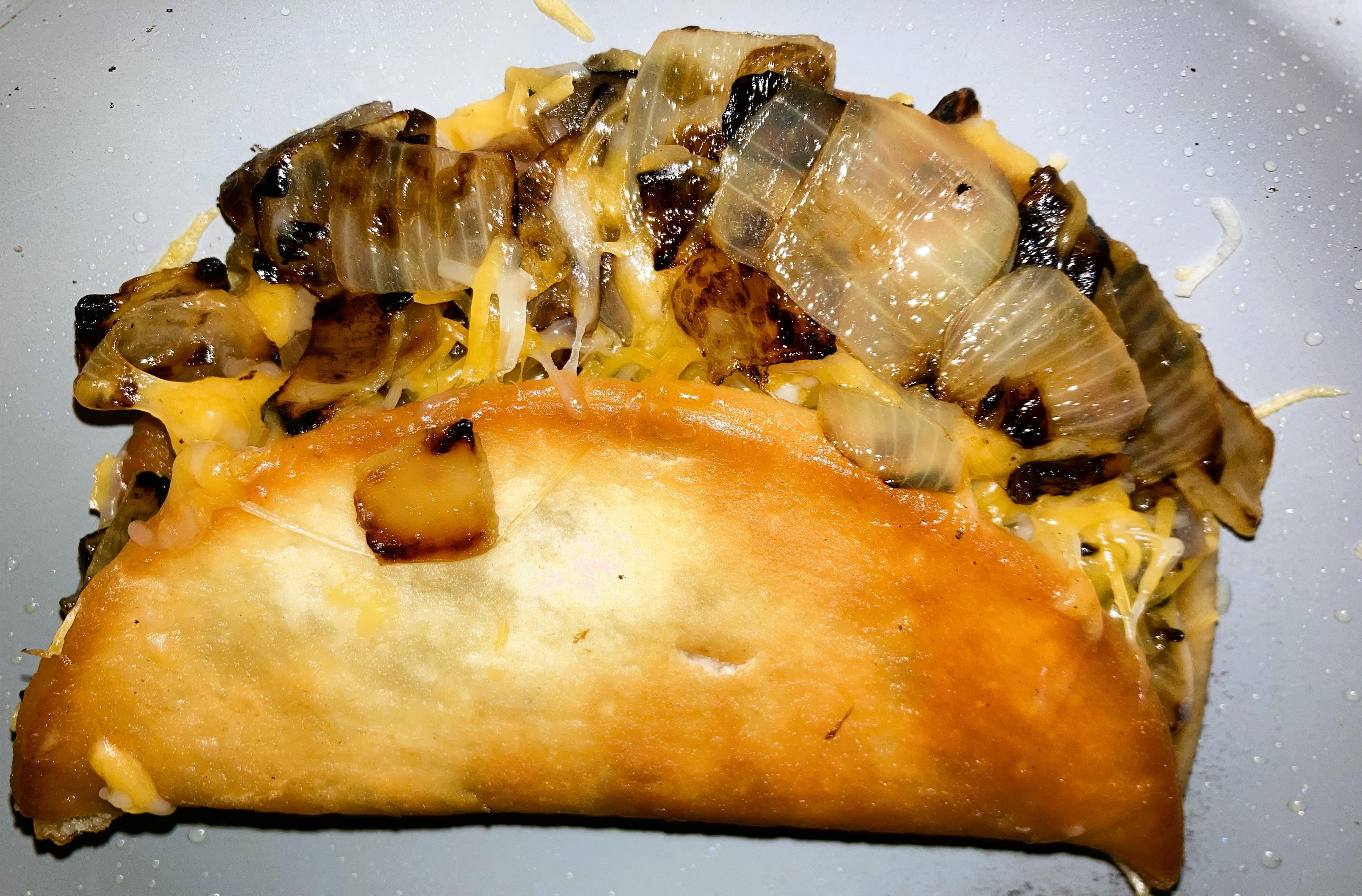 Caramelized Onion and Cheese Chalupa