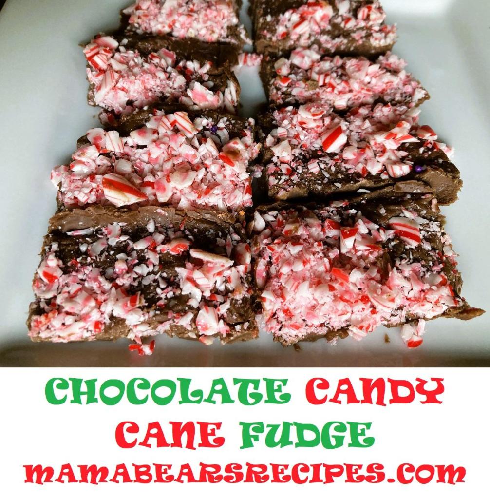 Chocolate Candy Cane Fudge - Mama Bear's Recipes