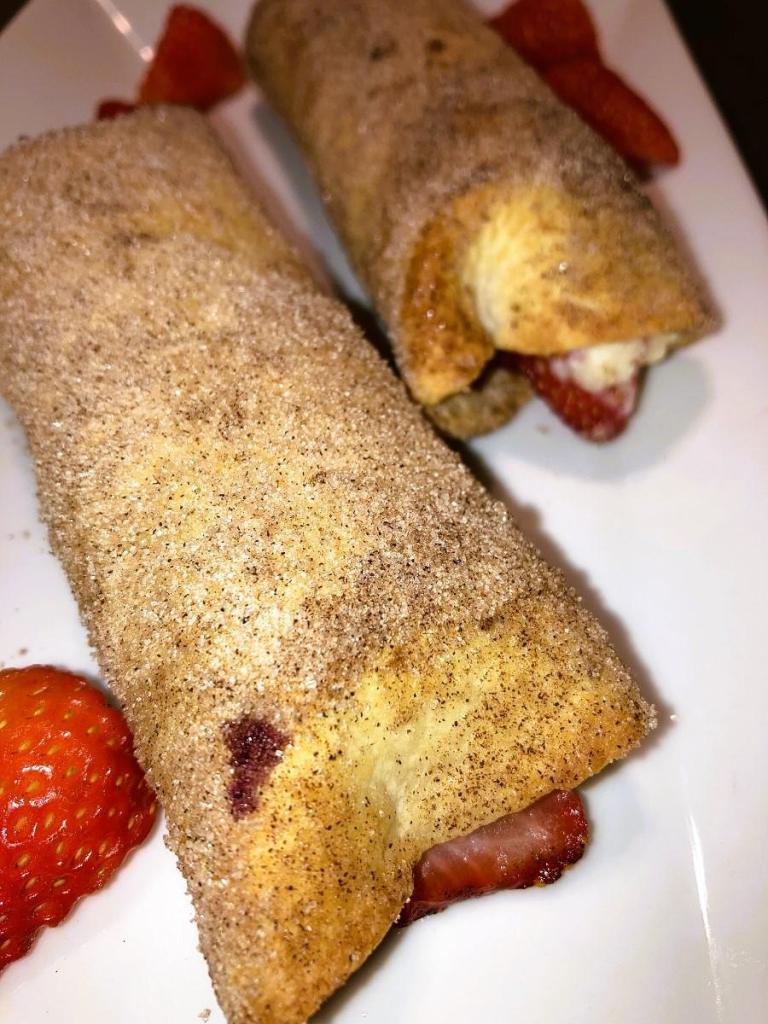 Air Fryer Strawberry Cheesecake Chimichangas
