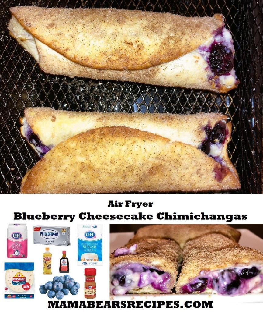 Air Fryer Blueberry Cheesecake Chimichangas
