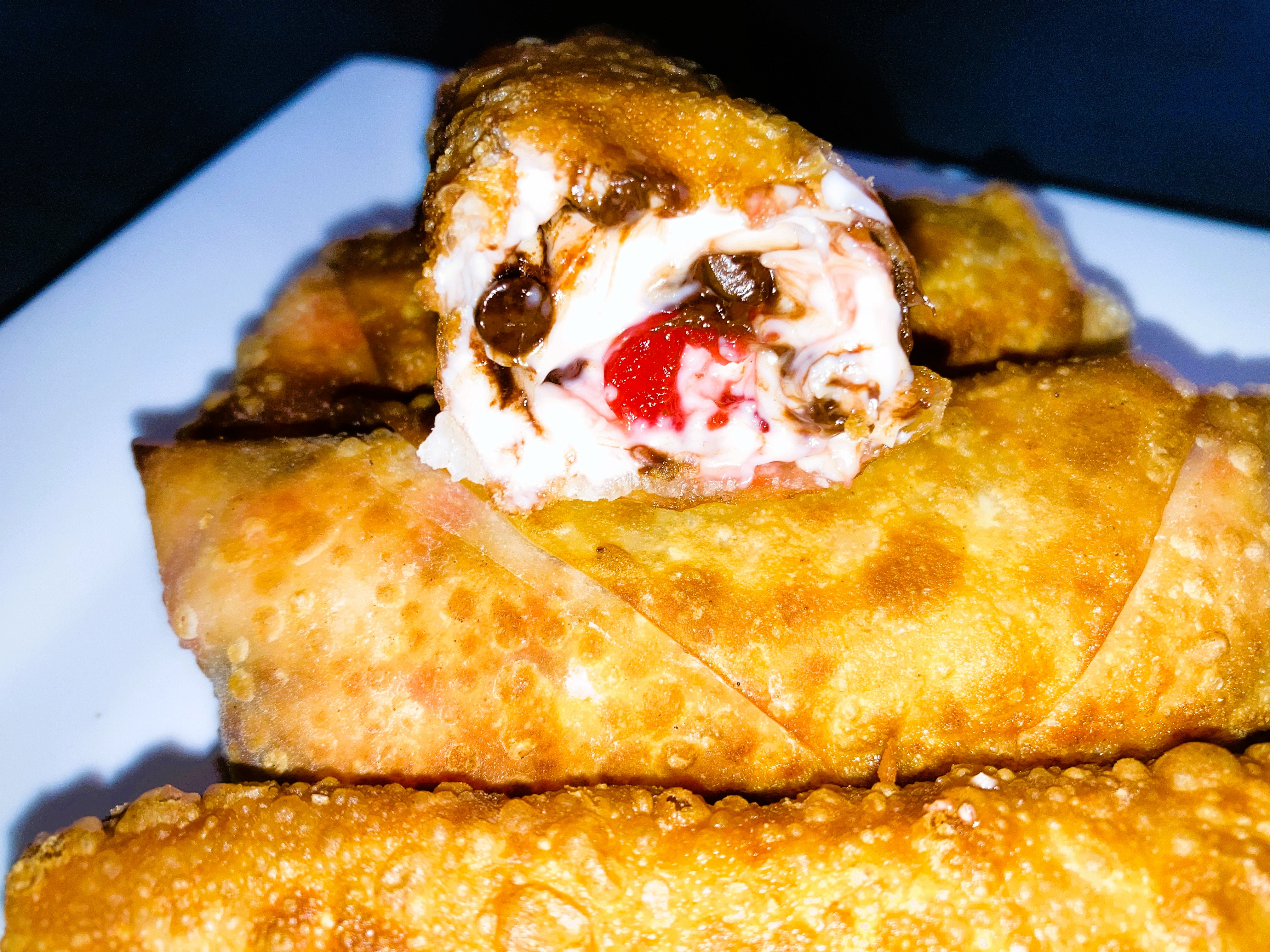 Cherry Chocolate Chip Cheesecake Egg Rolls