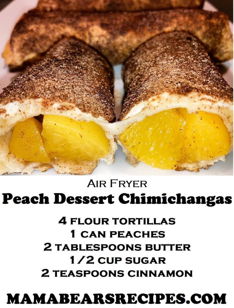 Air Fryer Peach Chimichangas