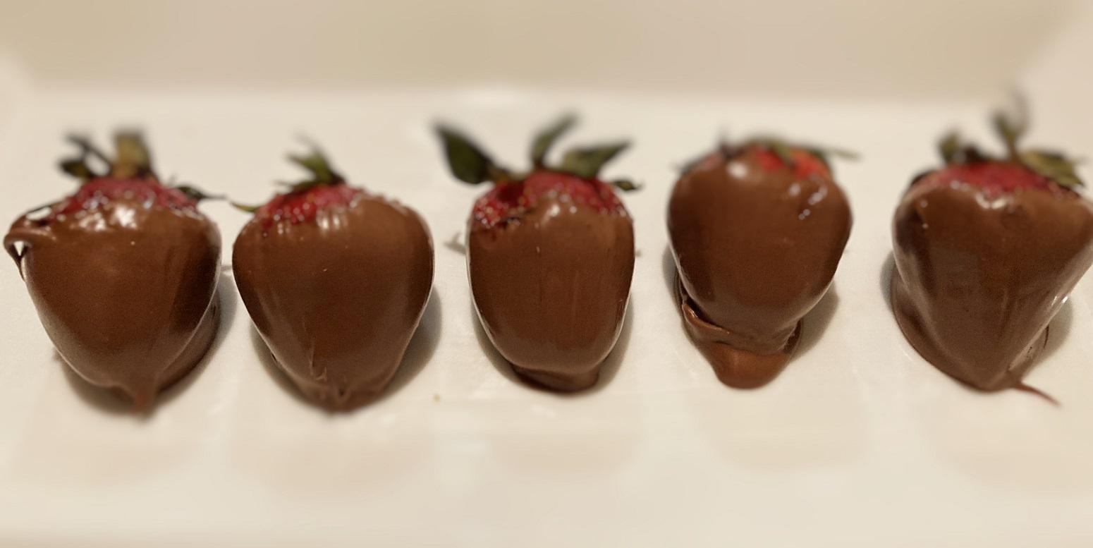 Nutella Dipped Frozen Strawberries