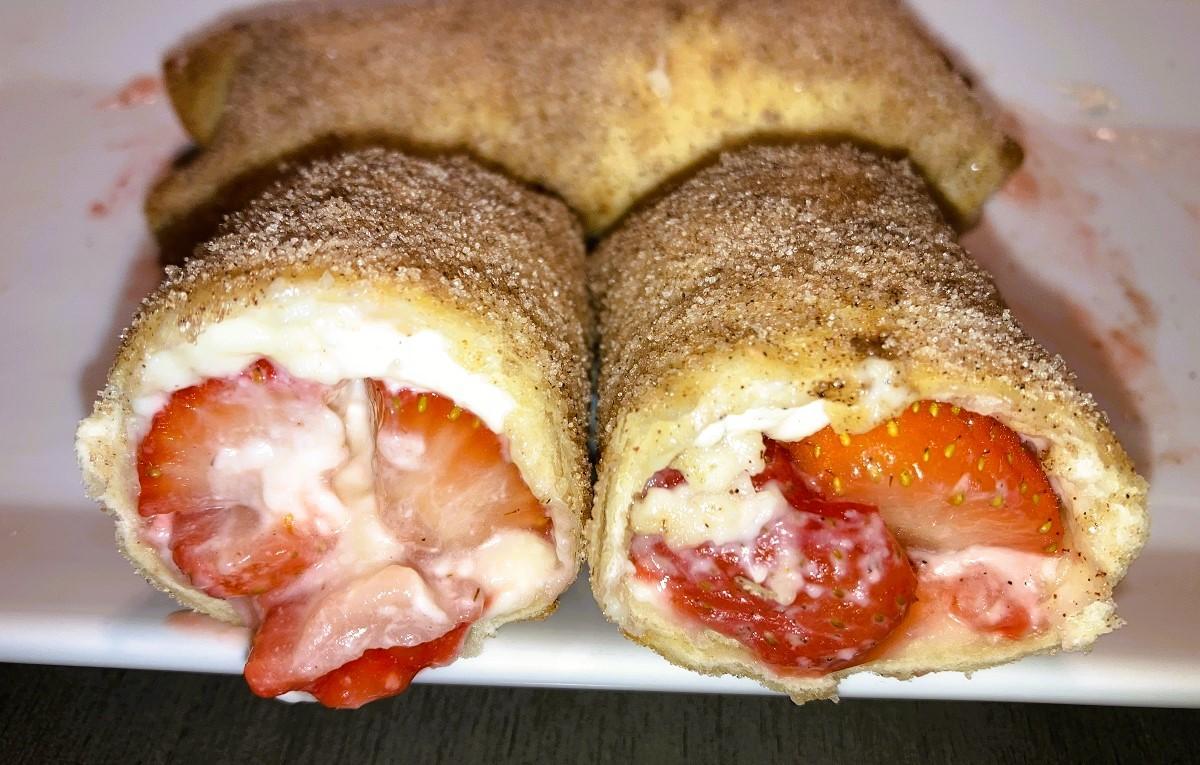 Air Fryer Strawberry Cheesecake Chimichangas