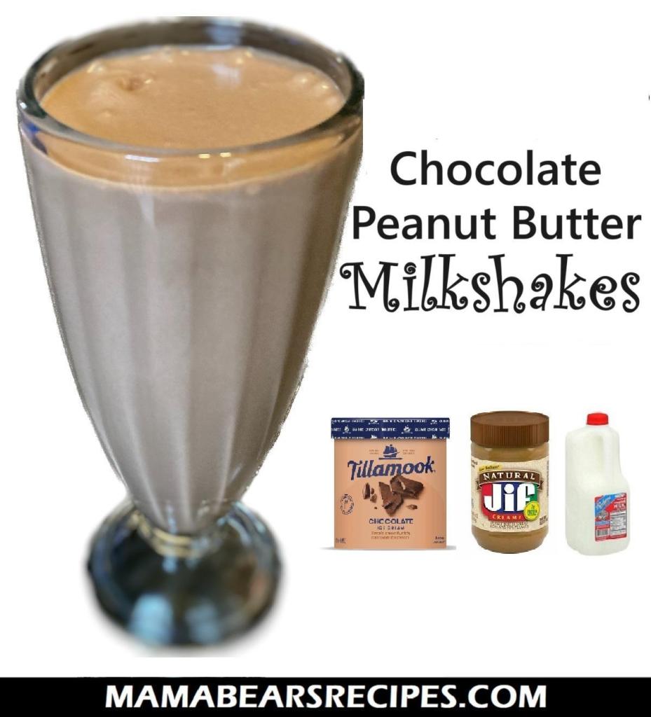 Chocolate Peanut Butter Milkshakes