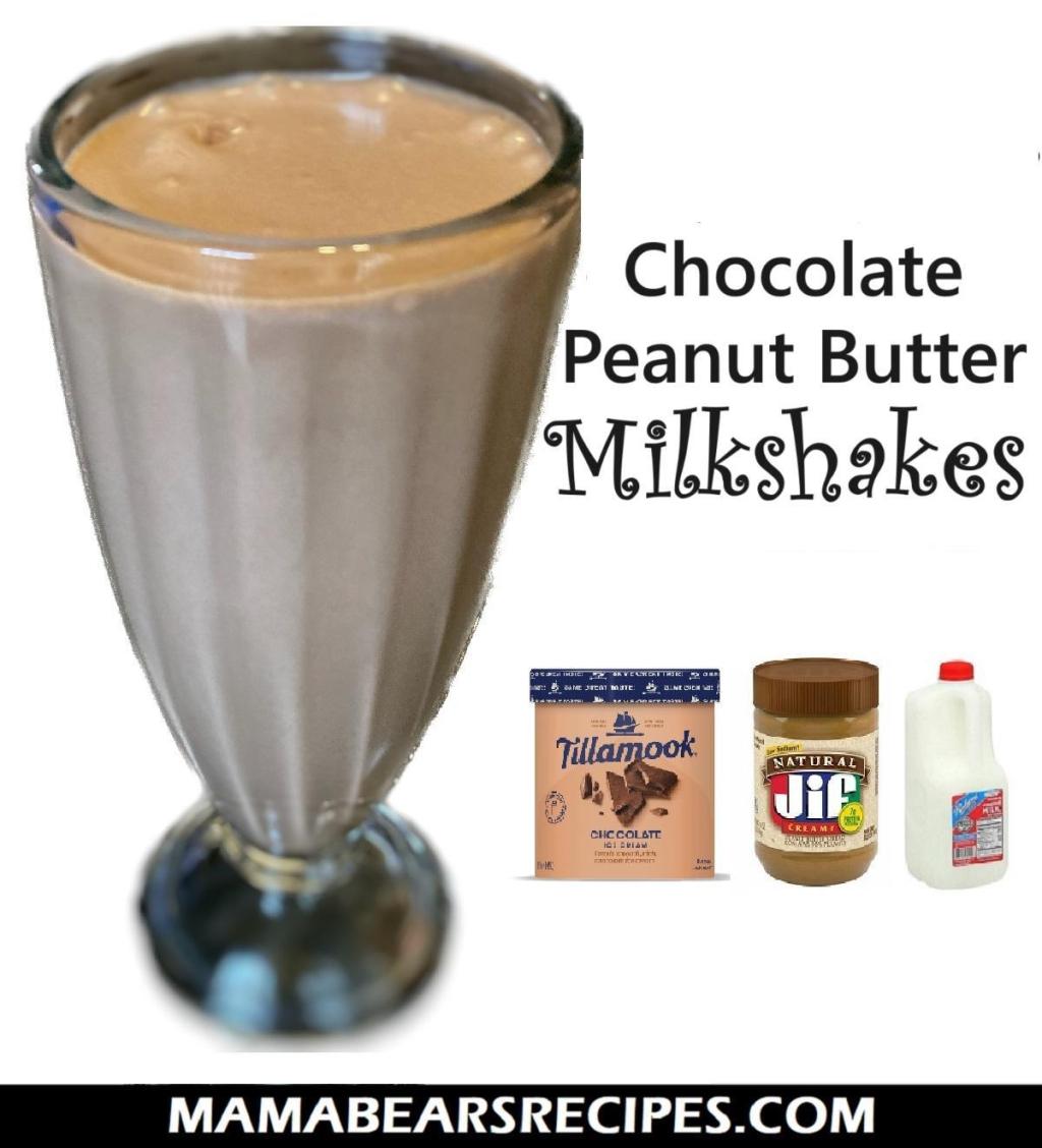 Chocolate Peanut Butter&nbsp;Milkshakes
